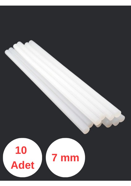 30 cm Sıcak Mum Silikon Çubuk Silikon Küçük 10 Adet Ince Çap 7 mm