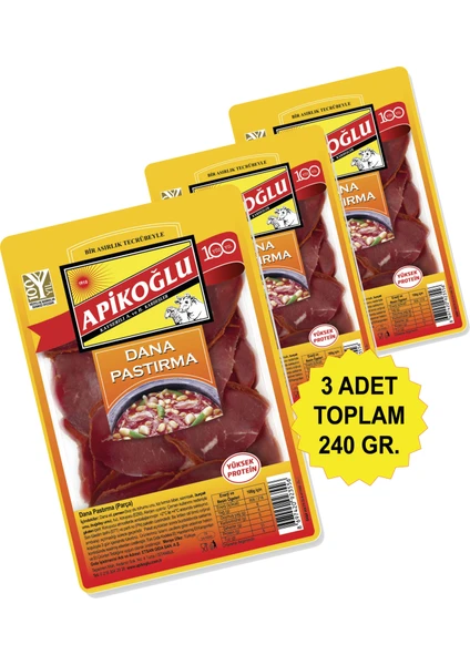 Dana Parça Pastırma 80 Gr. Üçlü Paket