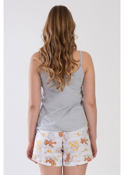 Pamuklu Kadın Ip Askılı Şortlu Pijama Takım fırsatları