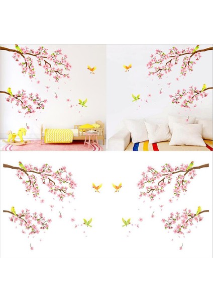 Saksağan Şeftali Çiçeği Dalı Duvar STICKER-30*90CM Sağa Bakan (Yurt Dışından) fiyatları