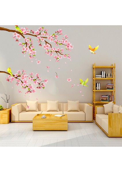 Saksağan Şeftali Çiçeği Dalı Duvar STICKER-30*90CM Sağa Bakan (Yurt Dışından) indirimleri