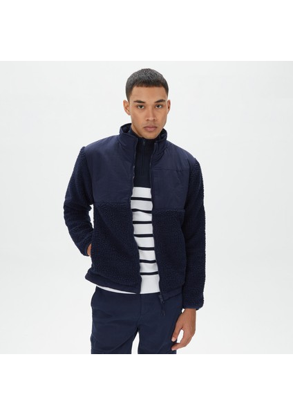 Nautıca Erkek Lacivert Standart Fıt Dik Yakalı Sweatshırt K37223T.4NV