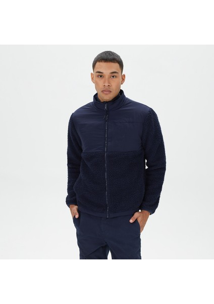 Nautıca Erkek Lacivert Standart Fıt Dik Yakalı Sweatshırt K37223T.4NV