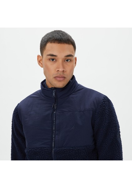 Nautıca Erkek Lacivert Standart Fıt Dik Yakalı Sweatshırt K37223T.4NV