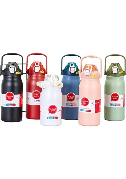 316 Paslanmaz Çelik Termos Bardak Taşınabilir Spor Su Bardağı Yüksek Görünümlü Su Isıtıcısı Büyük Kapasiteli Termos Bardak Taşınabilir Su Isıtıcısı 1000 ml (Yurt Dışından)