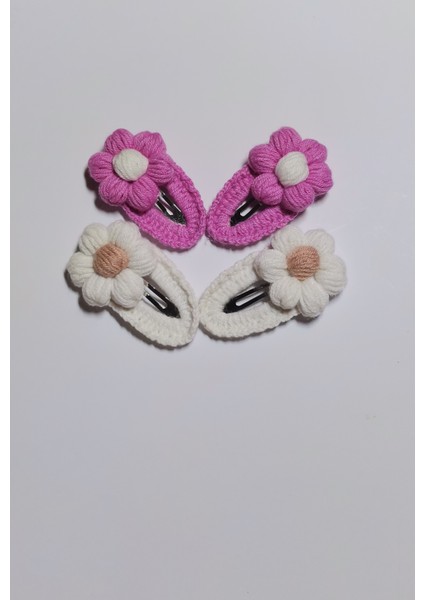 Papatya Örme Toka 4lü Set Kız Çocuk Çıtçıt Toka fiyatları