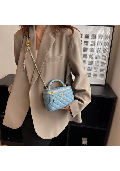 Moda Zincir Küçük Çanta Yeni Eşkenar Dörtgen Crossbody Kutu Çanta Siyah (Yurt Dışından) fırsatları