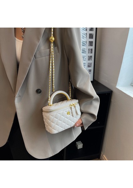 Moda Zincir Küçük Çanta Yeni Eşkenar Dörtgen Crossbody Kutu Çanta Siyah (Yurt Dışından) modelleri
