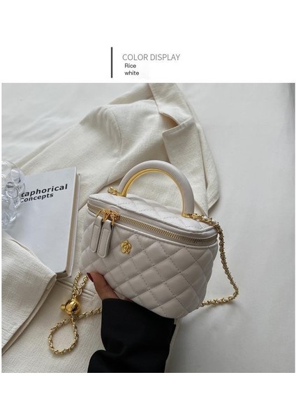 Moda Zincir Küçük Çanta Yeni Eşkenar Dörtgen Crossbody Kutu Çanta Siyah (Yurt Dışından) fırsatları