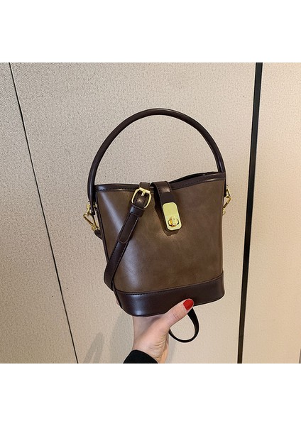 Retro Gündelik Çanta Yeni Moda Çok Yönlü Kova Çanta (Yurt Dışından)