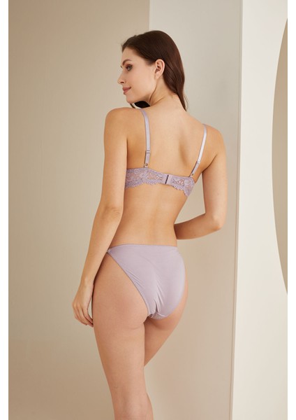 Lila Dantel Detaylı Sütyen Külot Takım fırsatları