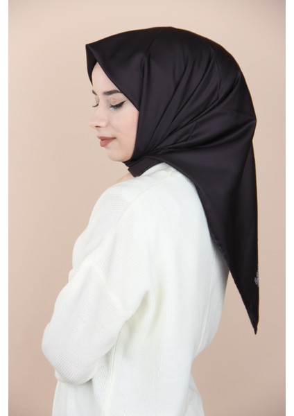 Siyah Levidor Trend Düz Eşarp modelleri