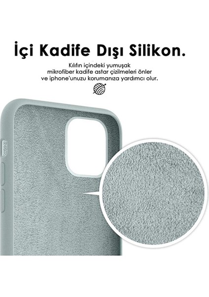 Apple iPhone 15 Içi Kadife Apple Logolu Silikon Lansman Kılıf