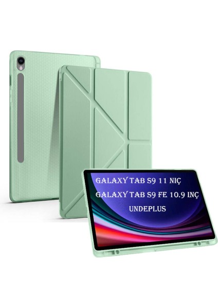 Samsung Galaxy Tab S9 X710 X716 X718 Kılıf Kalem Bölmeli Trifolding Case