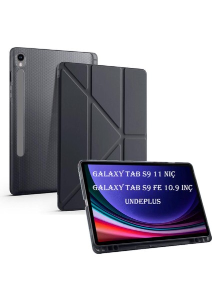 Samsung Galaxy Tab S9 X710 X716 X718 Kılıf Kalem Bölmeli Trifolding Case