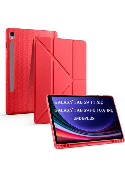 Samsung Galaxy Tab S9 Fe X510 X516 Kılıf Kalem Bölmeli Trifolding Case