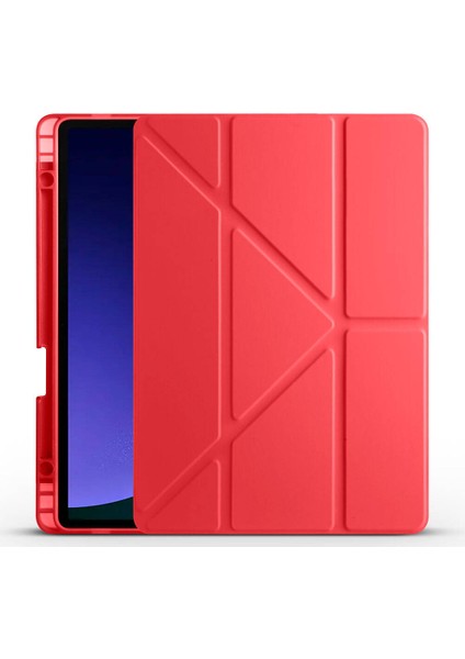 Samsung Galaxy Tab S9 Fe X510 X516 Kılıf Kalem Bölmeli Trifolding Case