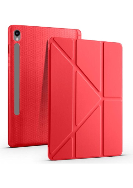 Samsung Galaxy Tab S9 Fe X510 X516 Kılıf Kalem Bölmeli Trifolding Case