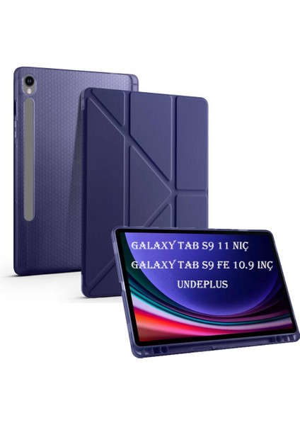 Samsung Galaxy Tab S9 X710 X716 X718 Kılıf Kalem Bölmeli Trifolding Case