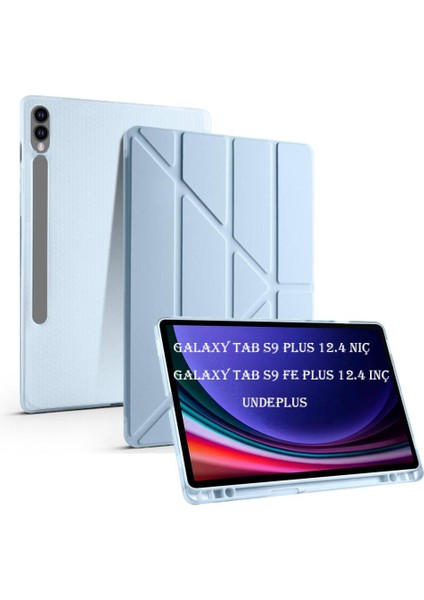 Samsung Galaxy Tab S9 FE Plus/S10 Plus Kılıf Kalem Bölmeli Trifolding Case X610 X616 X820 X826 X828