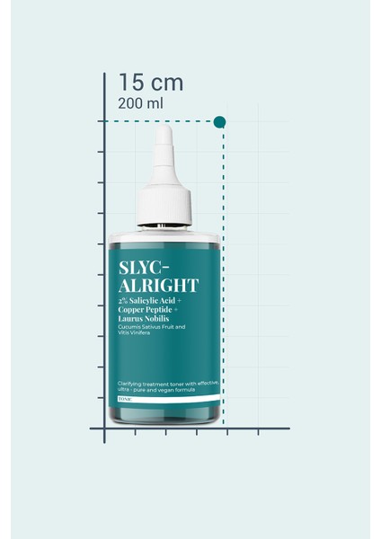 S'he Vec SLYC-ALRIGHT-Salisilik Asit  ve Siyah Nokta Karşıtı Arındırıcı & Canlandırıcı Bha Tonik 200ml