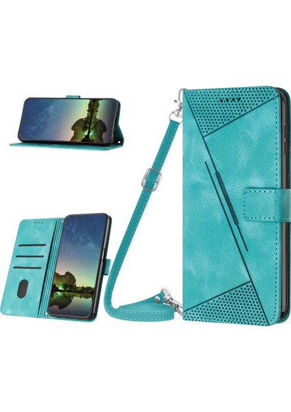 Samsung Galaxy A10S ile Uyumlu Kordon Crossbody Boyun Askısı Koruyucu Çevirme Yumuşak Pu Deri Telefon Kılıfı (Yurt Dışından)