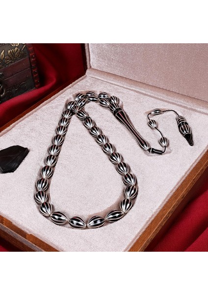 Koleksiyonluk Usta Işi Erzurum Oltu Taşı Tesbih