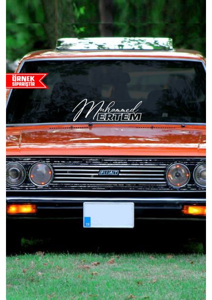 Isim Soyisim Özel Tasarım Oto Cam Yazı Sticker 40*15 cm