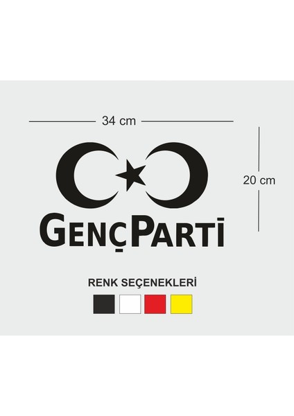 Genç Parti Logo Oto Sticker 25*30 cm