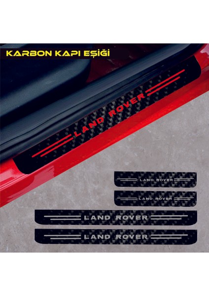 Range Rover Için Uyumlu Aksesuar Oto Kapı Eşiği Sticker Karbon 4 Adet