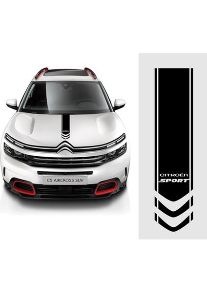Citroen Için Uyumlu Aksesuar Oto Kaput Şerit Sport Sticker. 60*15 cm