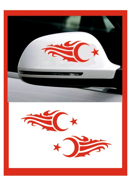 Ayna Ay-Yıldız Sticker Sağ-Sol 2 Adet 20*7 cm