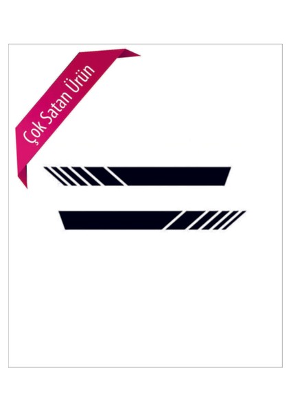 Oto Ayna Şerit Sticker Siyah 2 Li 20*2,5 cm
