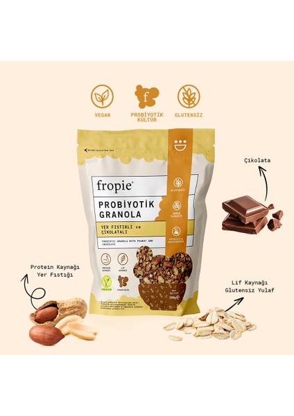 Glutensiz Yer Fıstığı & Çikolatalı Probiyotik Granola - 200 g