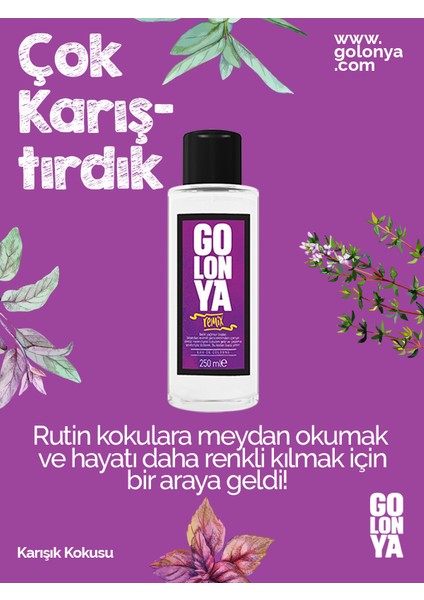 Karışım Kokulu Kolonya - 250 ml Cam Şişe