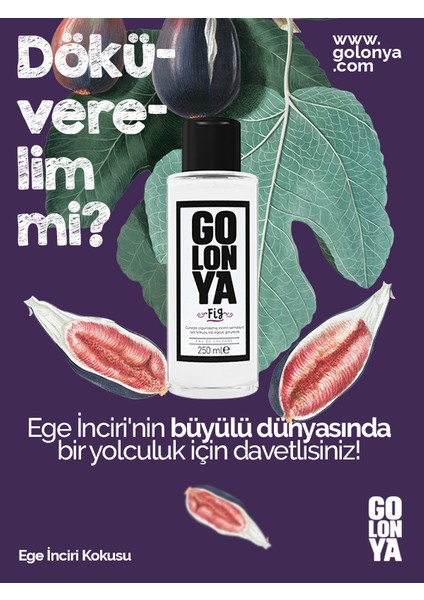 Ege İnciri Kokulu Kolonya - 250 ml Cam Şişe