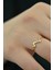 925 Ayar Gümüş Yüzük Gold Kaplama Kalp Ritmi Ayarlanabilir Yüzük 3