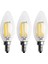 3x Kısılabilir E12 6W Cob Mum Alev Filament LED Ampul Lamba 10 x 3.5cm (Yurt Dışından) 1