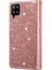 Samsung Galaxy A12-ROSE Altın Için Işıltılı Yıldızlı Stil Lazer Oyma Fermuar Cüzdan Deri Kılıf (Yurt Dışından) 3