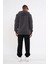 Antrasit Kanguru Cepli Kapüşonlu Fermuarlı İçi Pamuklu Erkek Sweatshirt 7