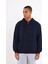 Lacivert Kanguru Cepli Kapüşonlu Fermuarlı İçi Pamuklu Erkek Sweatshirt 4
