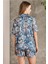 1210 Çiçek Desenli Pijama 3 Parça Set 3