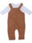Unisex Ayıcıklı Peluş Salopet Mevsimlik Pamuk Penye 2'li Takım 2