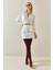 Beyaz Gül Detaylı & Yırtmaçlı Mini Etek 4KXK7-47876-01 1