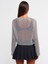 10350 Bisiklet Yaka Ajur Desen Crop Kazak-Gri 2