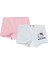 Kız Çocuk 2'li Boxer Set 2-10 Yaş Pembe 2