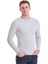 Gri Slim Fit Fitilli Bisiklet Yaka Yünlü Triko Kazak 1