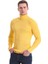 Sarı Slim Fit Fitilli Balıkçı Yaka Yünlü Triko Kazak 1