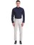 Lacivert Slim Fit Düz 100% Pamuklu Slim Yaka Uzun Kollu Casual Saten Gömlek 2