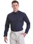 Lacivert Slim Fit Düz 100% Pamuklu Slim Yaka Uzun Kollu Casual Saten Gömlek 3